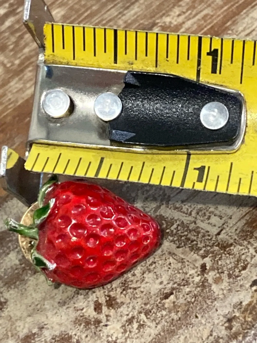 Vintage Ballou Small Red Strawberry Lapel Pin